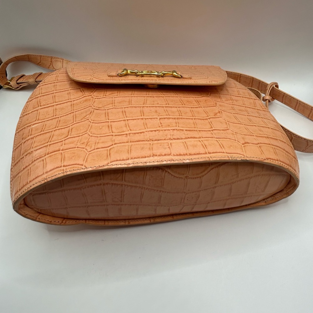 Escada Tan Crocodile-Embossed Crossbody Bag - Picture 11 of 14